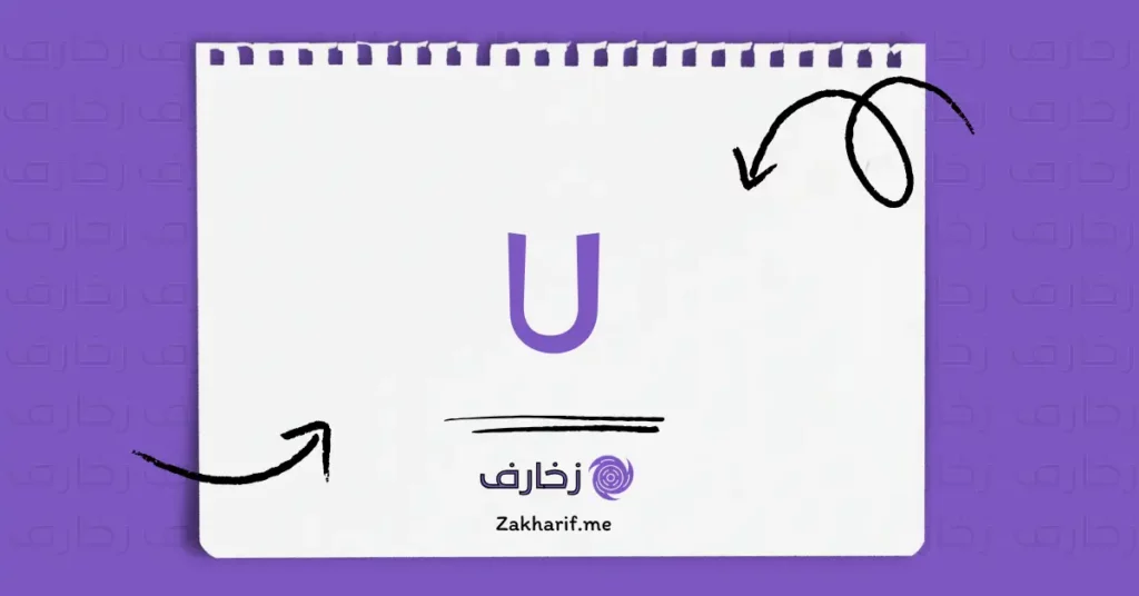 حرف Uu يُو مزخرف